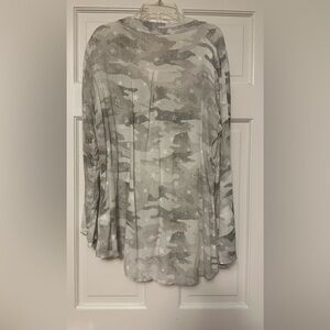 Gray and white blouse